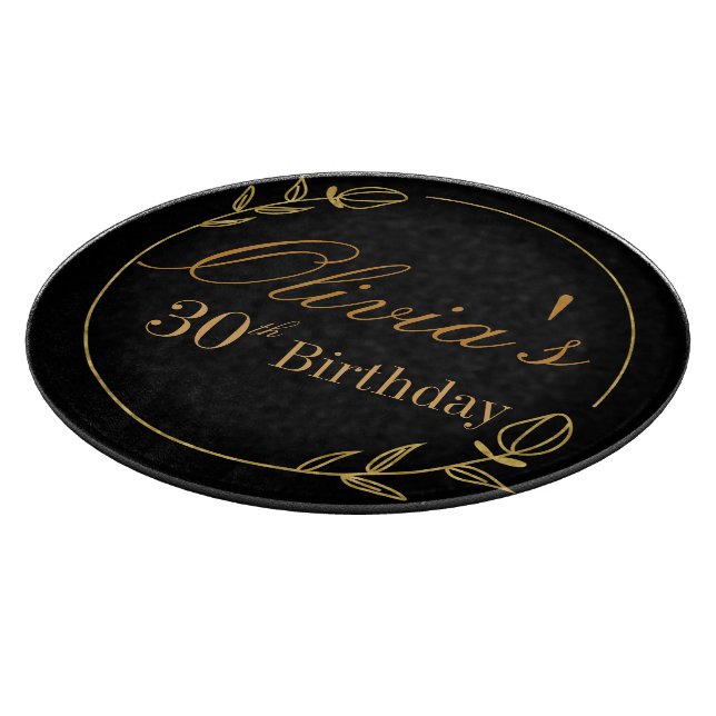 Tabla De Cortar Personalizado en negro y dorado (Borde)
