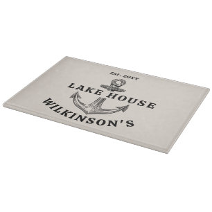 Tabla De Cortar Personalizado Lake House Cutting Board con diseño 