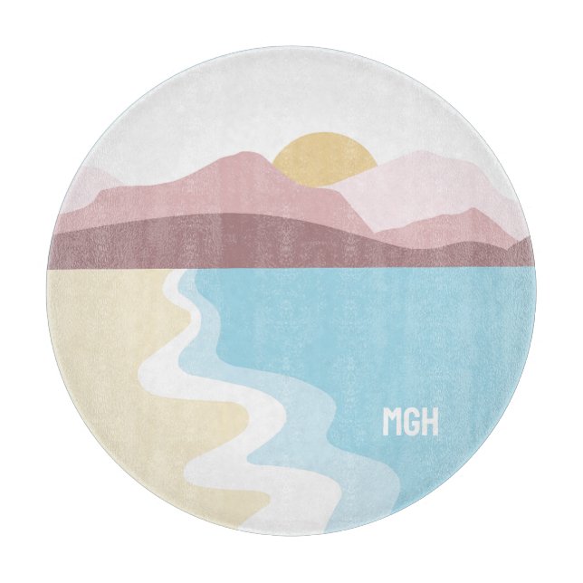 Tabla De Cortar Personalizado Monograma Ilustracion natural (Anverso)