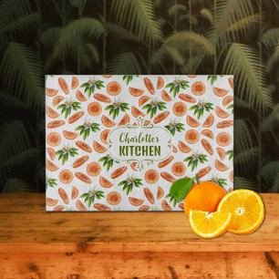 Tabla De Cortar Personalizado Naranja acuarela, cocina