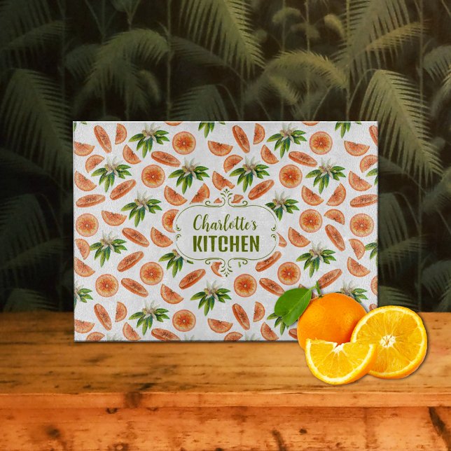 Tabla De Cortar Personalizado Naranja acuarela, cocina (Subido por el creador)