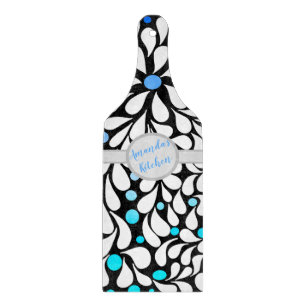 Tabla De Cortar Personalizado Negrita flor moderna azul verde azul