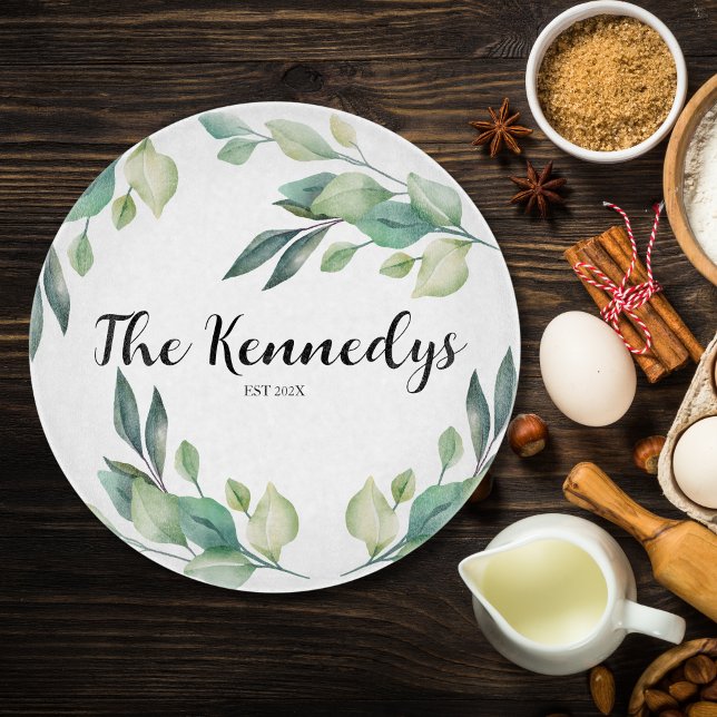 Tabla De Cortar Personalizado nombre familiar año fundado follaje  (Subido por el creador)