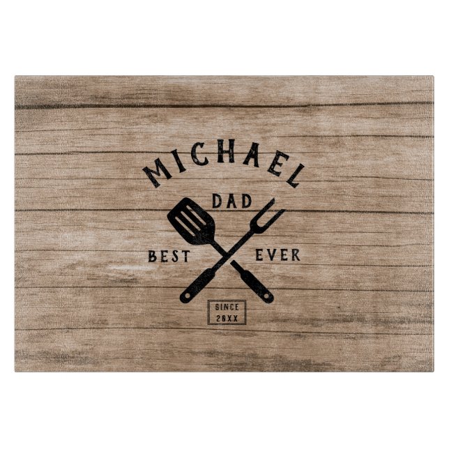 Tabla De Cortar Personalizado Retro MEJOR PAPÁ QUE NUNCA Impresión (Anverso)