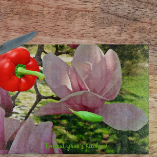 Tabla De Cortar Personalizado Saucer Magnolia Blossom