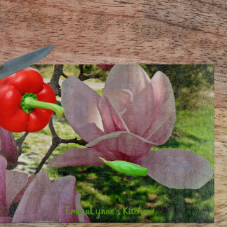 Tabla De Cortar Personalizado Saucer Magnolia Blossom