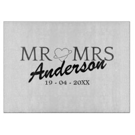 Tabla De Cortar Personalizado Sr. y Sra. Boda Regalo familiar
