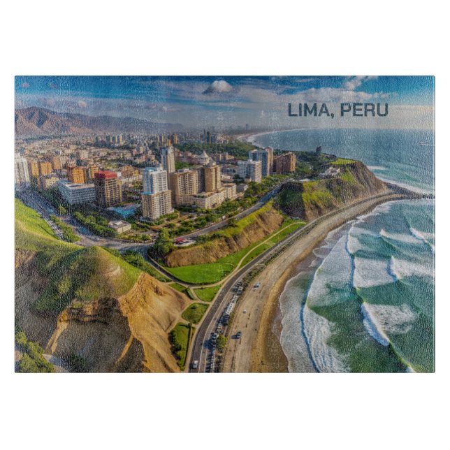 Tabla De Cortar Personalizado Texto Lima, Perú (Anverso)