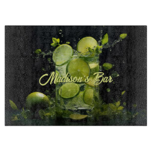 Tabla De Cortar Personalizado Texto Mojito Cóctel