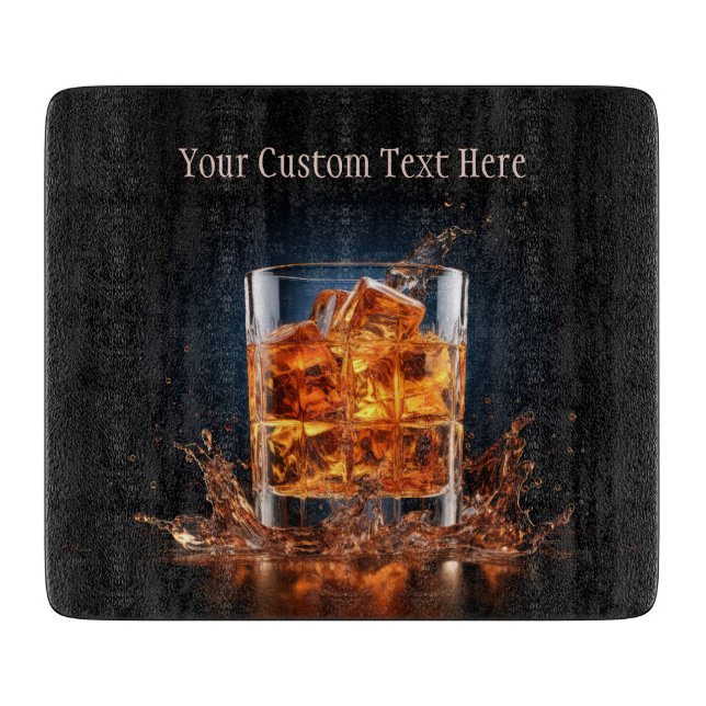 Tabla De Cortar Personalizado Texto Whiskey Sobre Las Rocas (Anverso)