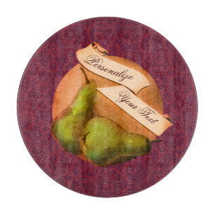 Tabla De Cortar Personalizado Vintage Pears Retro Fruit Old School