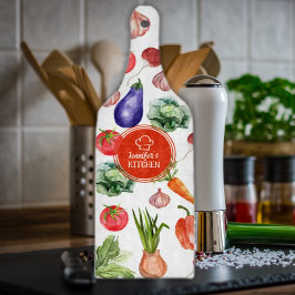 Tabla De Cortar Personalizado Watercolor Vegetables Cocina