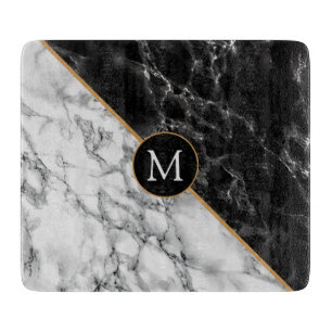 Tabla De Cortar Personalized Black White Marble Cutting Board Gift