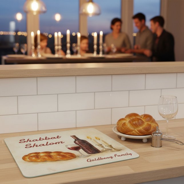 Tabla De Cortar Personalized Family Name Shabbat Shalom (Subido por el creador)