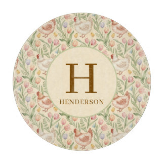 Tabla De Cortar Personalized Farmhouse Monogram Glass Board