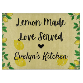 Tabla De Cortar Personalized Lemon Glass Cutting Board