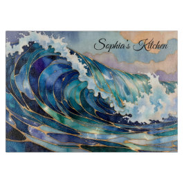 Tabla De Cortar Personalized Ocean Wave Cutting Board Coastal