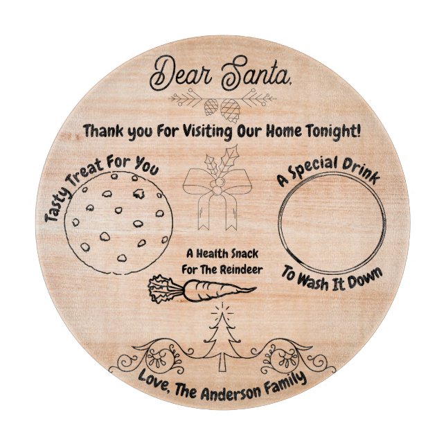 Tabla De Cortar Personalized Santa Cookie Tray (Anverso)