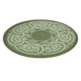 Tabla De Cortar Pescado celta de Knotwork en verde