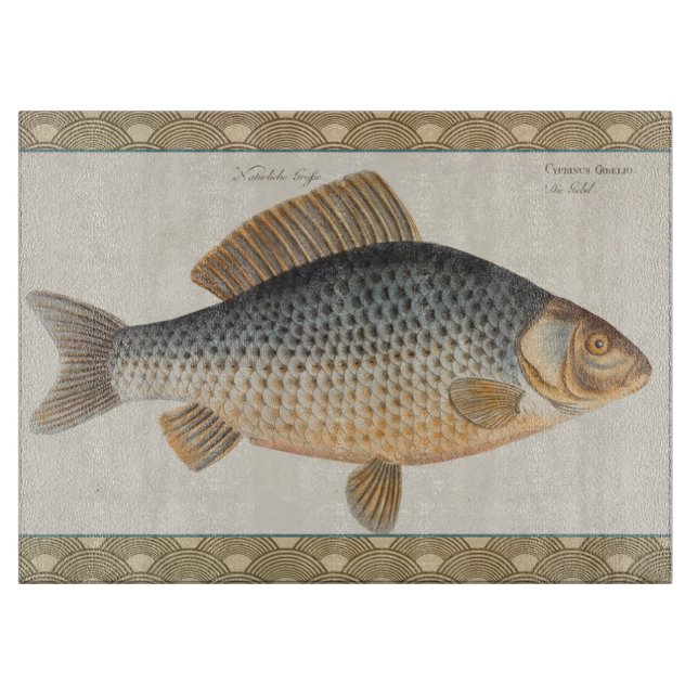 Tabla De Cortar Pescado de carpa pescar pintura de agua dulce (Anverso)