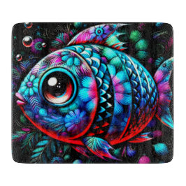 Tabla De Cortar Pescado floral de ojos grandes y caprichosos Rosa