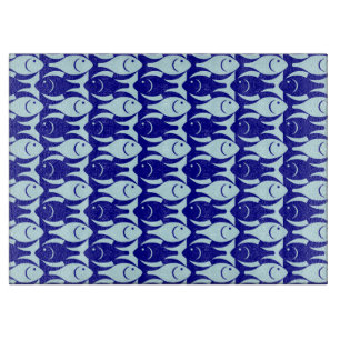 Tabla De Cortar Pescado moderno de mediados del siglo XX, cobalto