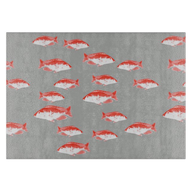 Tabla De Cortar Pescado rojo y gris (Anverso)