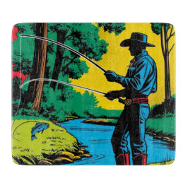 Tabla De Cortar Pescador en Riverbank
