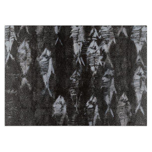 Tabla De Cortar Pescados blancos fósiles en fondo negro