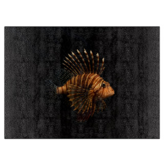 Tabla De Cortar Pez León Rojo Black 4 Luxe Glass board