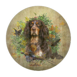 Tabla De Cortar Picardía Spaniel, temporada de caza
