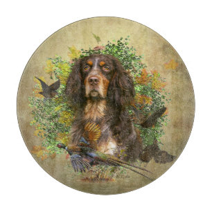 Tabla De Cortar Picardía Spaniel, temporada de caza