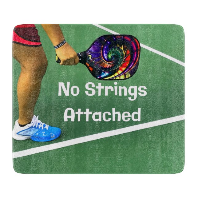Tabla De Cortar Pickleball Gracioso Sin Cadenas Acompañadas (Anverso)