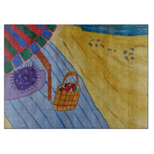 Tabla De Cortar Picnic En El Tablero De Compras De La Playa