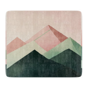 Tabla De Cortar Pico Pastel – Paisaje Geométrico de Montaña #1