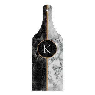 Tabla De Cortar Piedra de mármol blanco y negro - Añadir carta -