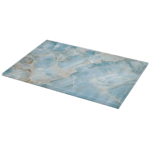 Tabla De Cortar Piedra preciosa estética lujosa azul claro moderna