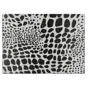 Tabla De Cortar Piel de animal en blanco y negro