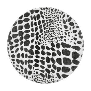 Tabla De Cortar Piel de animal en blanco y negro