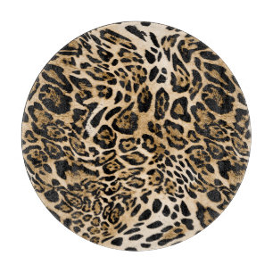 Tabla De Cortar Piel leopardo africana: Textura animal sin mar