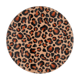 Tabla De Cortar Pieles de leopardo, acuarela, fondo sin costuras.