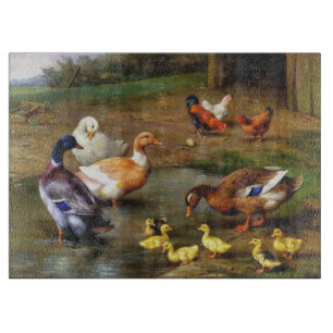 Tabla De Cortar Pies Pájaros de la granja Pájaros pintando