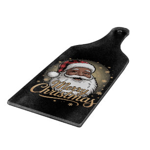 Tabla De Cortar Pijamas navideñas afroamericanas Santa Claus 