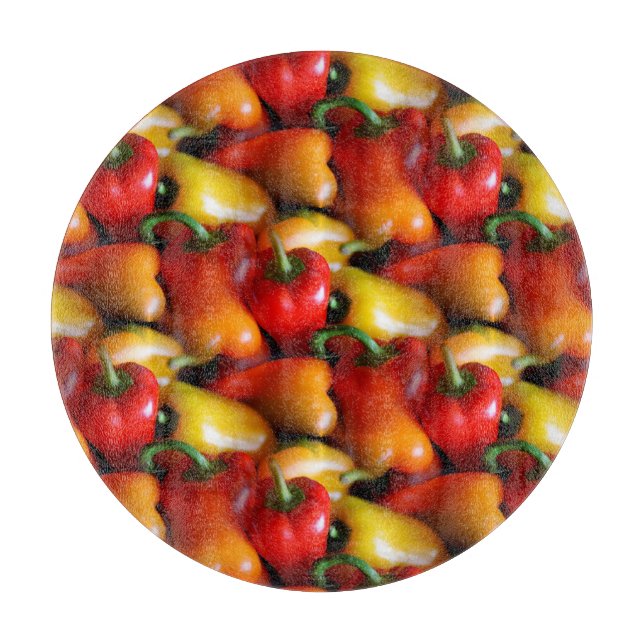 Tabla De Cortar Pimientos rojos y amarillos (Anverso)