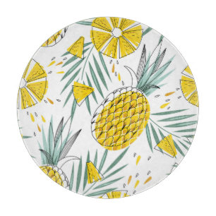 Tabla De Cortar Piñas jugosas: patrón vintage brillante.