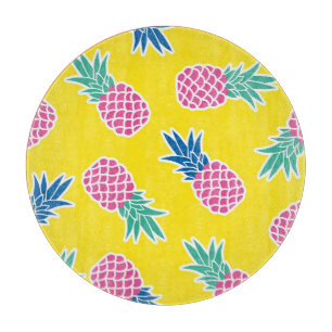 Tabla De Cortar Pineapple Frenzy: Personalizado brillante Vintage.