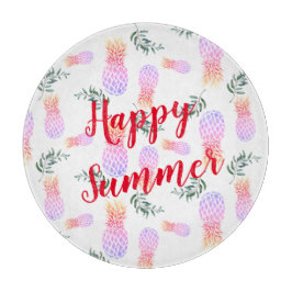 TABLA DE CORTAR PINEAPPLE ROSA Y NARANJA FELIZ VERANO