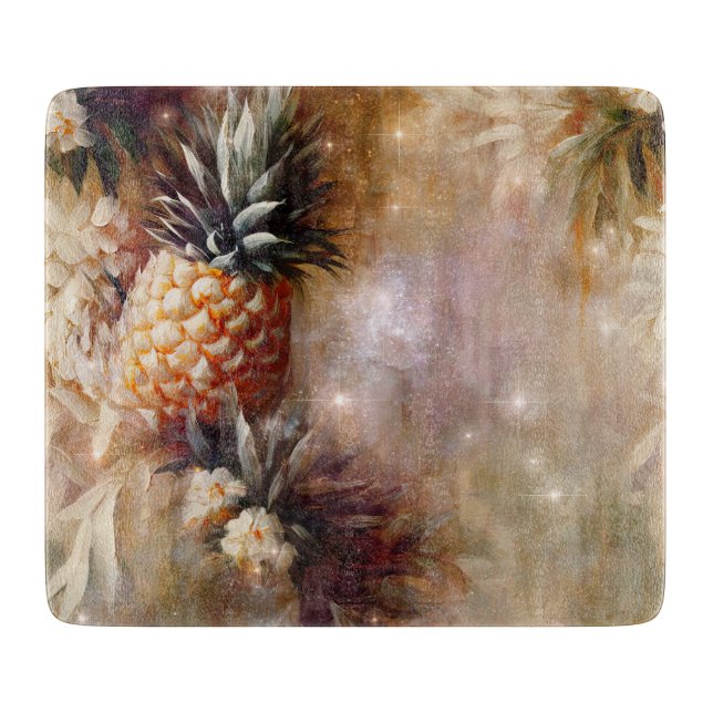 Tabla De Cortar Pineapples Tropicales Esparcen Ducha Bridal (Anverso)