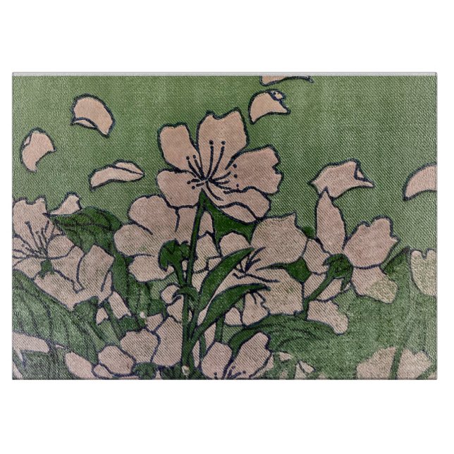 Tabla De Cortar Pink Blossom Green Cutting Board (Anverso)