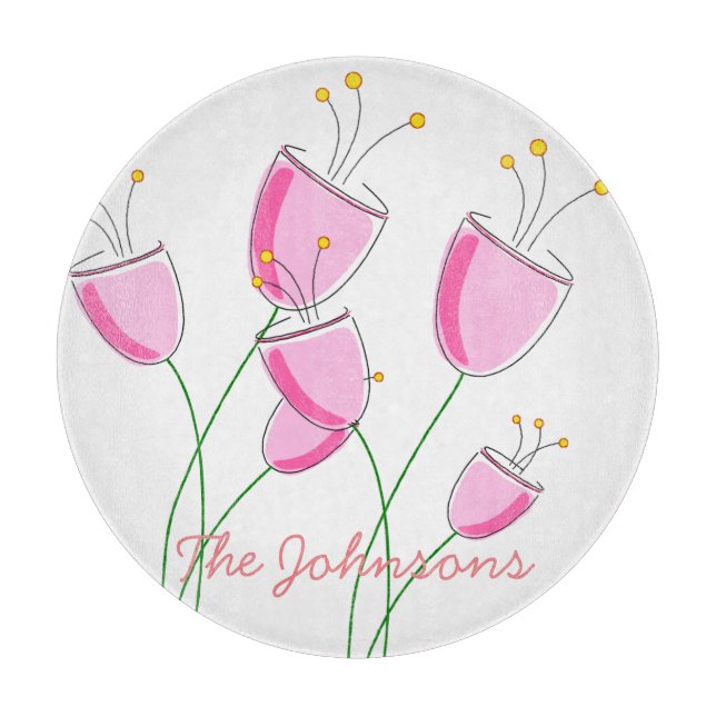 Tabla De Cortar Pink Flowerfield (Anverso)